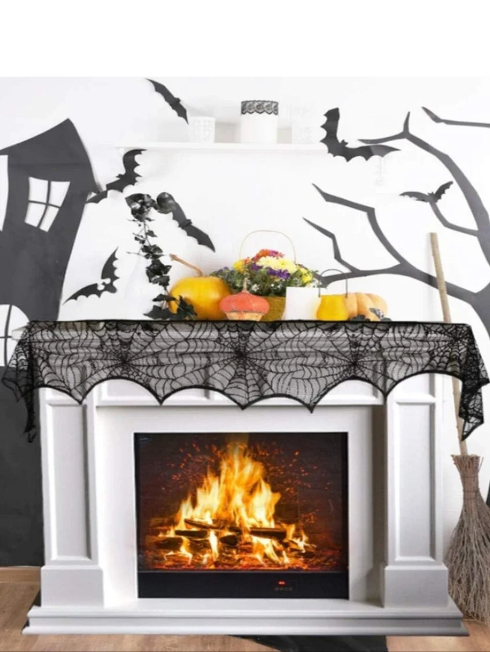 Halloween~Spooky Spiderweb Lace Table Runner